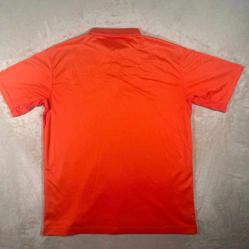 Nike Polo Shirt Sphere Dry Men XXL Orange Short Sleeve Textured‎ Stripe Golf